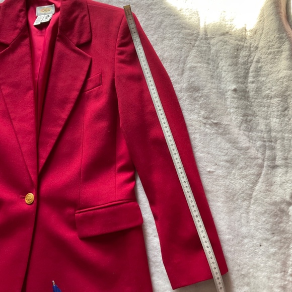 Talbots bright red wool jacket medium - Picture 13 of 16
